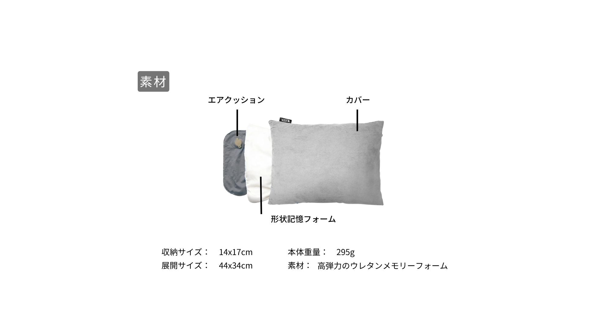 材質、重量、収納サイズなどニンジャピローのスペック紹介